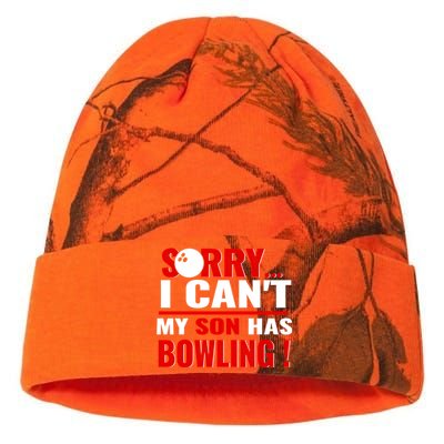 Funny Sorry I CanT My Son Has Bowling For Bowling Mom Dad Gift Kati Licensed 12" Camo Beanie