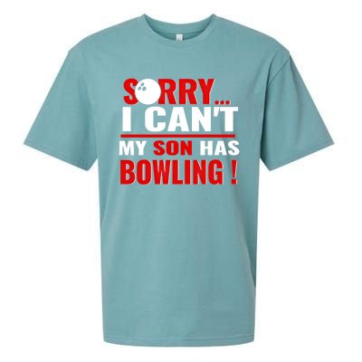 Funny Sorry I CanT My Son Has Bowling For Bowling Mom Dad Gift Sueded Cloud Jersey T-Shirt