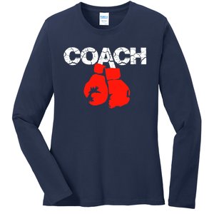 Funny Sport Instructor and Player Gift Funny Boxing Coach Ladies Long Sleeve Shirt