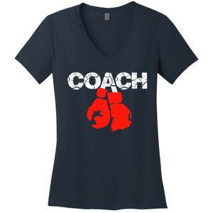 Funny Sport Instructor and Player Gift Funny Boxing Coach Women's V-Neck T-Shirt