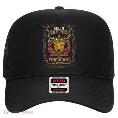 Fireheart Strong Independent Empowered Fireheart Quotes High Crown Mesh Back Trucker Hat