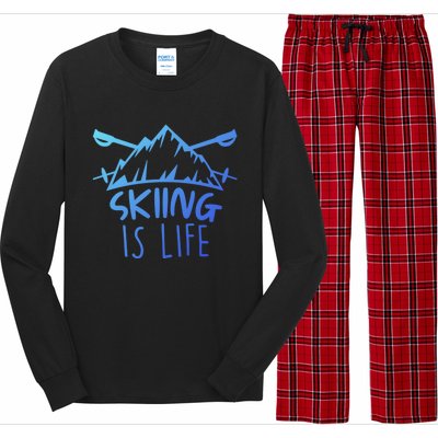 Funny Skiing Is Life Ski Instructor Skiing Meaningful Gift Long Sleeve Pajama Set