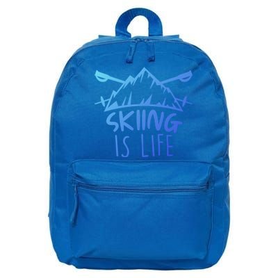 Funny Skiing Is Life Ski Instructor Skiing Meaningful Gift 16 in Basic Backpack