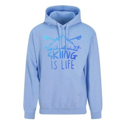 Funny Skiing Is Life Ski Instructor Skiing Meaningful Gift Unisex Surf Hoodie