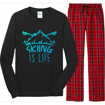 Funny Skiing Is Life Ski Instructor Skiing Meaningful Gift Long Sleeve Pajama Set