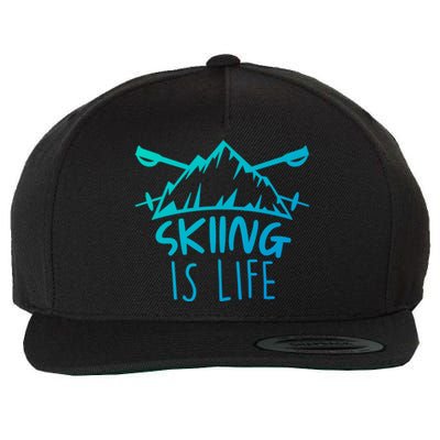 Funny Skiing Is Life Ski Instructor Skiing Meaningful Gift Wool Snapback Cap