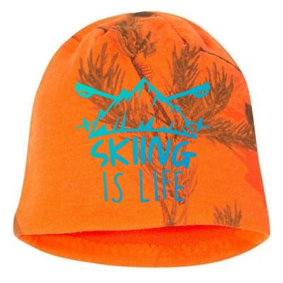 Funny Skiing Is Life Ski Instructor Skiing Meaningful Gift Kati - Camo Knit Beanie