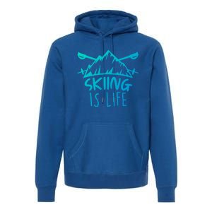 Funny Skiing Is Life Ski Instructor Skiing Meaningful Gift Premium Hoodie