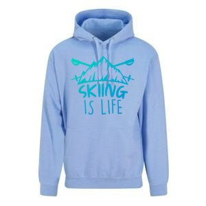 Funny Skiing Is Life Ski Instructor Skiing Meaningful Gift Unisex Surf Hoodie