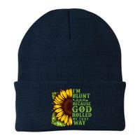 Funny Sunflower IM Blunt Because God Rolled Me That Way Knit Cap Winter Beanie