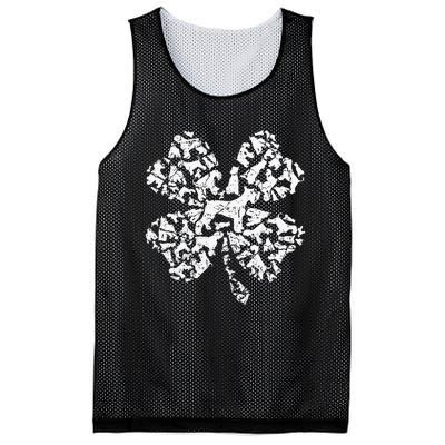 Funny Schnauzer Irish Shamrock St.Patrick Day Gift Mesh Reversible Basketball Jersey Tank