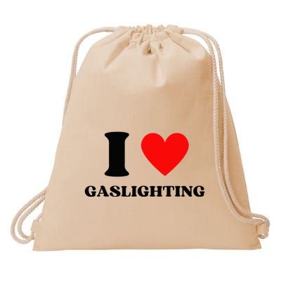 Funny Saying I Love Gaslighting Trendy Heart Shape Drawstring Bag