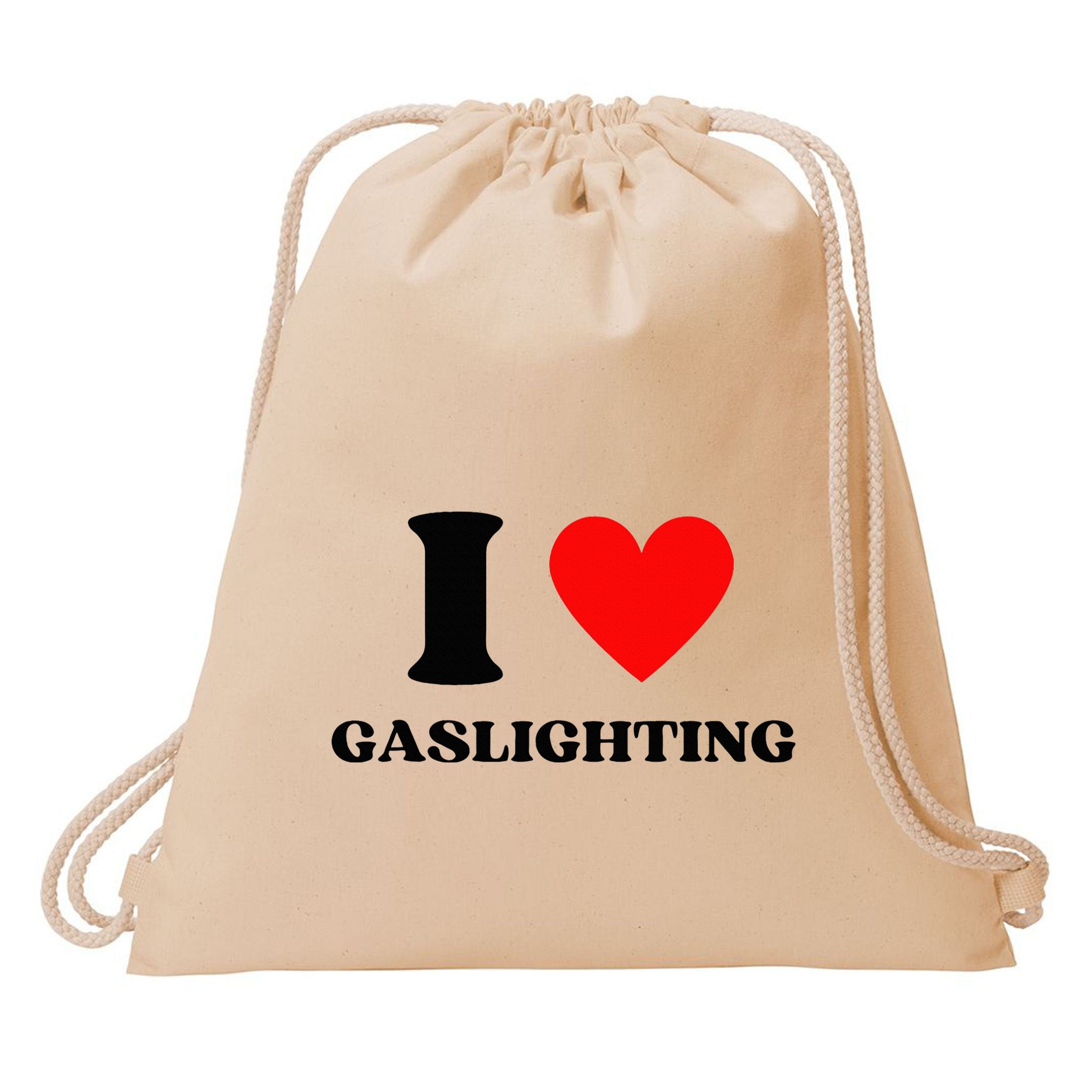 Funny Saying I Love Gaslighting Trendy Heart Shape Drawstring Bag