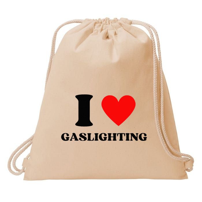 Funny Saying I Love Gaslighting Trendy Heart Shape Drawstring Bag