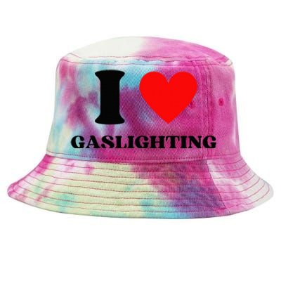 Funny Saying I Love Gaslighting Trendy Heart Shape Tie-Dyed Bucket Hat