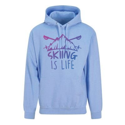 Funny Skiing Is Life Ski Instructor Skiing Meaningful Gift Unisex Surf Hoodie