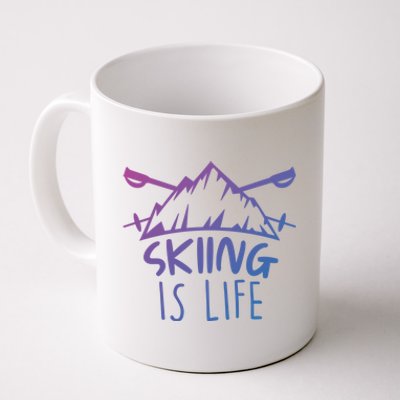 Funny Skiing Is Life Ski Instructor Skiing Meaningful Gift Coffee Mug