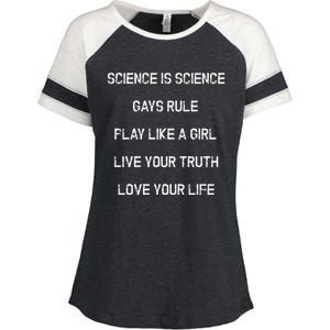 Funny Science Is Real Live Your Truth Gift Enza Ladies Jersey Colorblock Tee