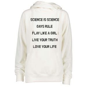 Funny Science Is Real Live Your Truth Gift Womens Funnel Neck Pullover Hood