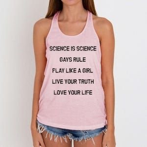 Funny Science Is Real Live Your Truth Gift Women's Knotted Racerback Tank