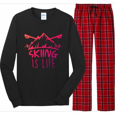 Funny Skiing Is Life Ski Instructor Skiing Meaningful Gift Long Sleeve Pajama Set