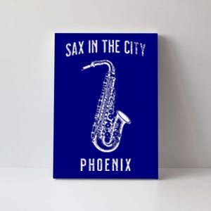 Funny Sax In The City Phoenix Jazz Music Sax Player Design Canvas