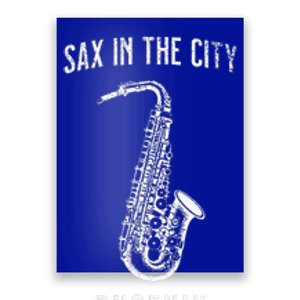 Funny Sax In The City Phoenix Jazz Music Sax Player Design Poster