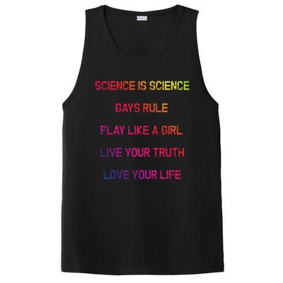 Funny Science Is Real Live Your Truth Gift PosiCharge Competitor Tank