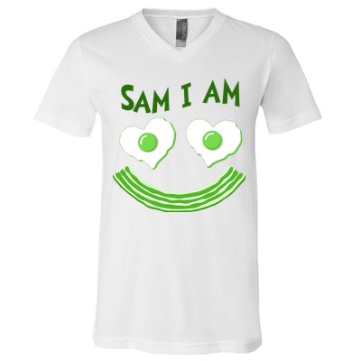 Funny Sam I Am Reading Fan Book Lover V-Neck T-Shirt