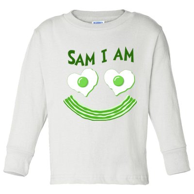 Funny Sam I Am Reading Fan Book Lover Toddler Long Sleeve Shirt