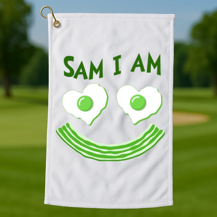 Funny Sam I Am Reading Fan Book Lover Golf Towel