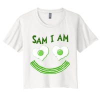 Funny Sam I Am Reading Fan Book Lover Women's Crop Top Tee