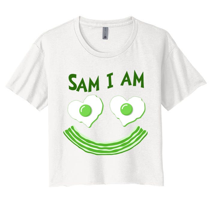 Funny Sam I Am Reading Fan Book Lover Women's Crop Top Tee