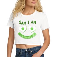 Funny Sam I Am Reading Fan Book Lover Women's Crop Top Tee
