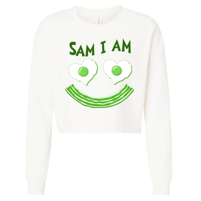 Funny Sam I Am Reading Fan Book Lover Cropped Pullover Crew