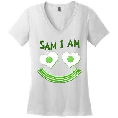 Funny Sam I Am Reading Fan Book Lover Women's V-Neck T-Shirt