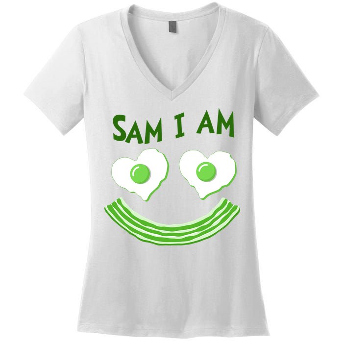 Funny Sam I Am Reading Fan Book Lover Women's V-Neck T-Shirt