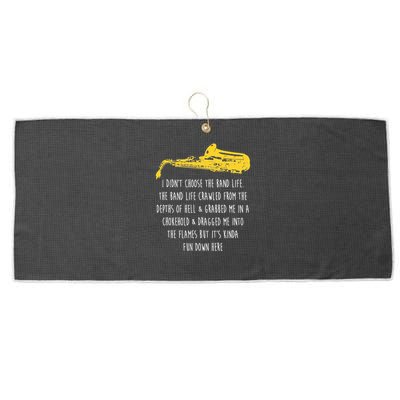 Funny Saxophone I Didnt Choose Marching Band Sax Large Microfiber Waffle Golf Towel