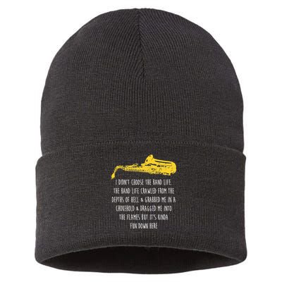 Funny Saxophone I Didnt Choose Marching Band Sax Sustainable Knit Beanie