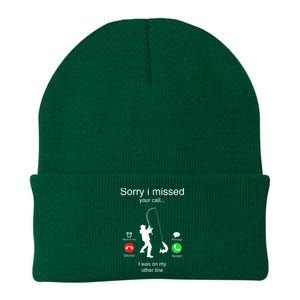 Funny Sorry I Missed Your Call Was On Other Line Men Fishing Knit Cap Winter Beanie