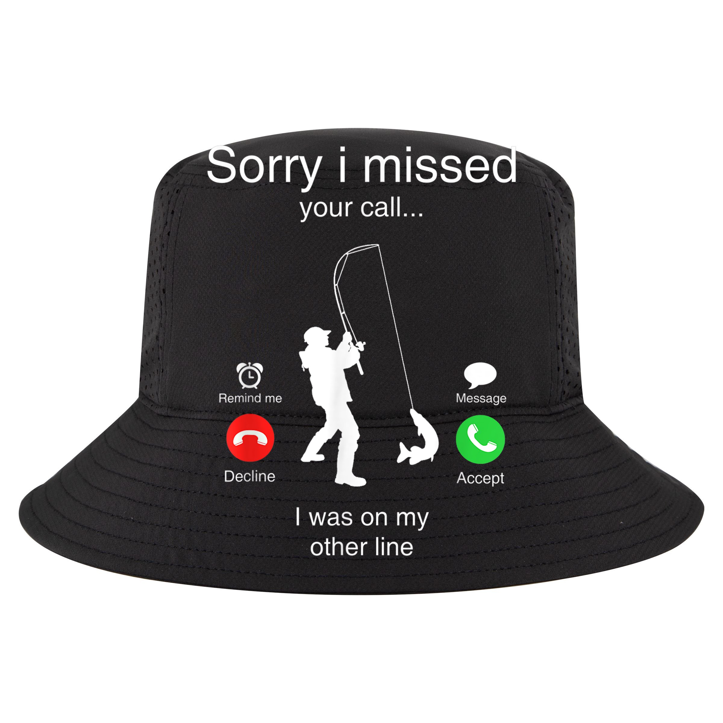 Funny Sorry I Missed Your Call Was On Other Line Men Fishing Doggie Tank