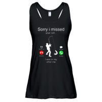 Funny Sorry I Missed Your Call Was On Other Line Men Fishing Ladies Essential Flowy Tank