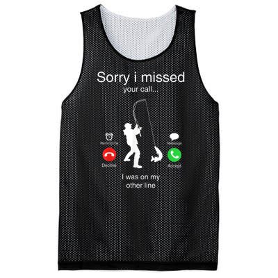 Funny Sorry I Missed Your Call Was On Other Line Men Fishing Mesh Reversible Basketball Jersey Tank