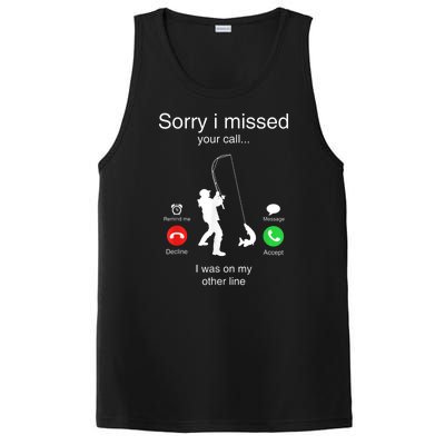 Funny Sorry I Missed Your Call Was On Other Line Men Fishing PosiCharge Competitor Tank