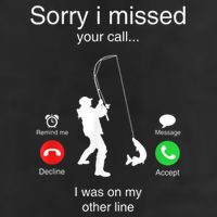 Funny Sorry I Missed Your Call Was On Other Line Men Fishing Golf Towel