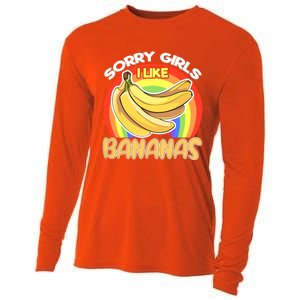 Funny Sorry I Like Bananas Gender Equality Pride Gift Cooling Performance Long Sleeve Crew