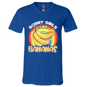 Funny Sorry I Like Bananas Gender Equality Pride Gift V-Neck T-Shirt