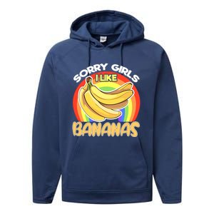 Funny Sorry I Like Bananas Gender Equality Pride Gift Performance Fleece Hoodie