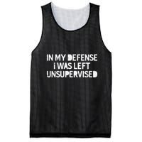Funny Saying In My Defense I Was Left Unsupervised Mesh Reversible Basketball Jersey Tank