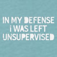 Funny Saying In My Defense I Was Left Unsupervised Sueded Cloud Jersey T-Shirt